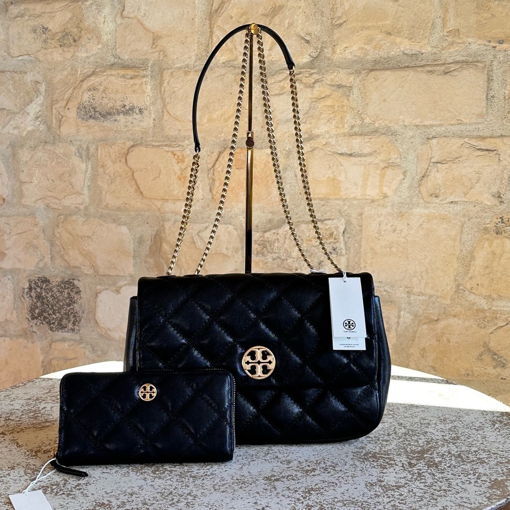 Tory Burch Black Quilted Chain Shoulder Bag